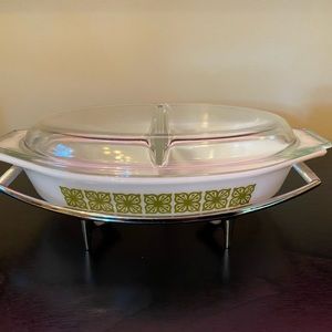 Pyrex Divided Milk Glass Dish